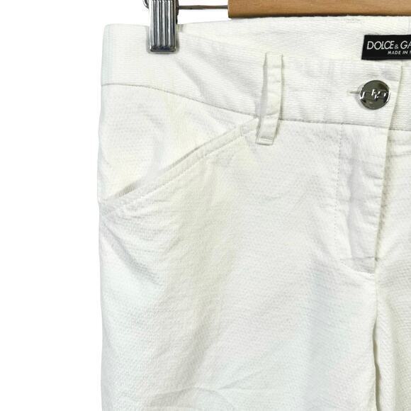 Dolce & Gabbana Cotton Blend Pants White Size IT 40 / US 4 - Picture 3 of 8
